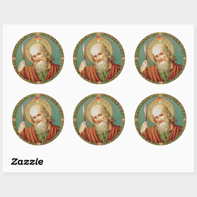 St. Thomas the Apostle (JMAS 12) Classic Round Sticker (Sheet)