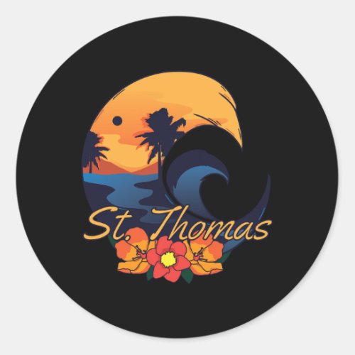 St Thomas Travel Classic Round Sticker