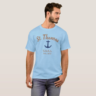 St. Thomas U.S. Virgin Islands Anchor Shirt, Men's T-Shirt
