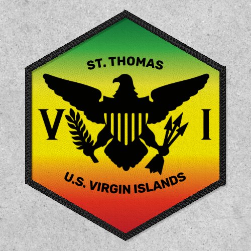 St Thomas US Virgin Islands Flag Rasta Patch