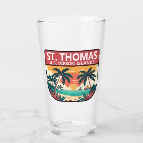 St Thomas US Virgin Islands Retro Emblem Glass