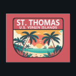 St Thomas U.S. Virgin Islands Retro Emblem Postcard<br><div class="desc">St Thomas vector art design. It's known for its beaches and snorkeling spots.</div>
