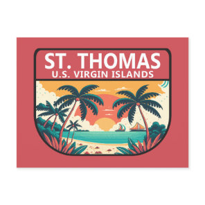 St Thomas U.S. Virgin Islands Retro Emblem Postcard