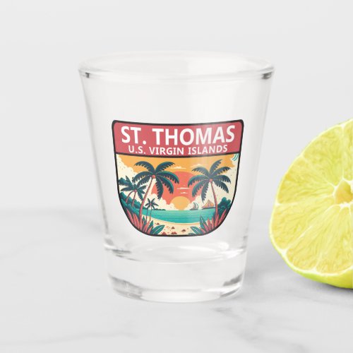 St Thomas US Virgin Islands Retro Emblem Shot Glass