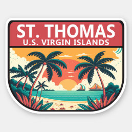 St Thomas U.S. Virgin Islands Retro Emblem Sticker