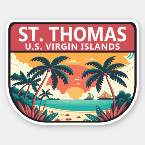 St Thomas US Virgin Islands Retro Emblem Sticker