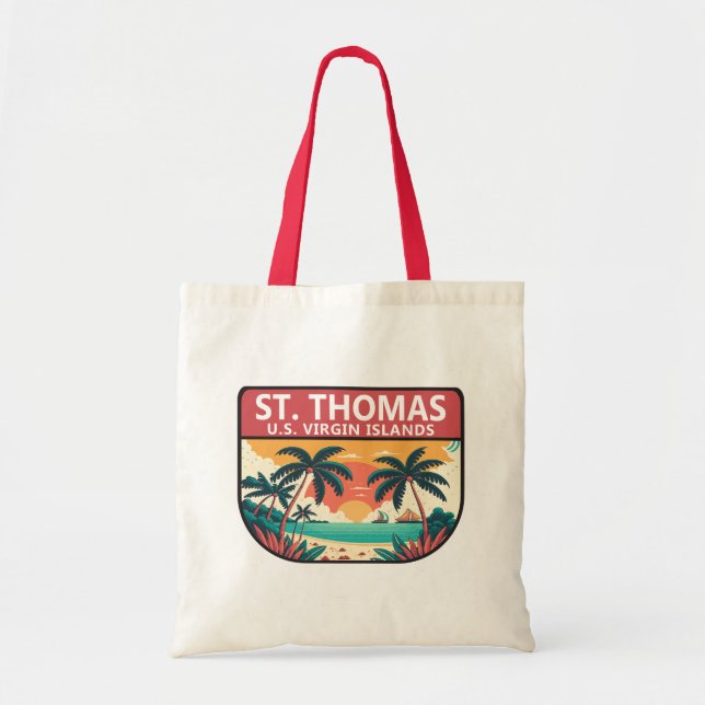 St Thomas U.S. Virgin Islands Retro Emblem Tote Bag (Front)