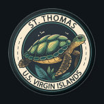 St Thomas U.S. Virgin Islands Turtle Badge Magnet<br><div class="desc">St Thomas vector art design. It's known for its beaches and snorkeling spots.</div>