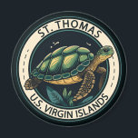 St Thomas U.S. Virgin Islands Turtle Badge Magnet<br><div class="desc">St Thomas vector art design. It's known for its beaches and snorkeling spots.</div>