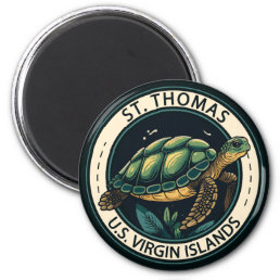 St Thomas U.S. Virgin Islands Turtle Badge Magnet
