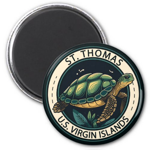 St Thomas US Virgin Islands Turtle Badge Magnet