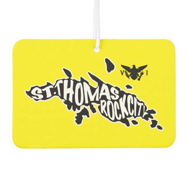 St. Thomas, U.S. Virgin Islands | Yellow Air Freshener (Front)