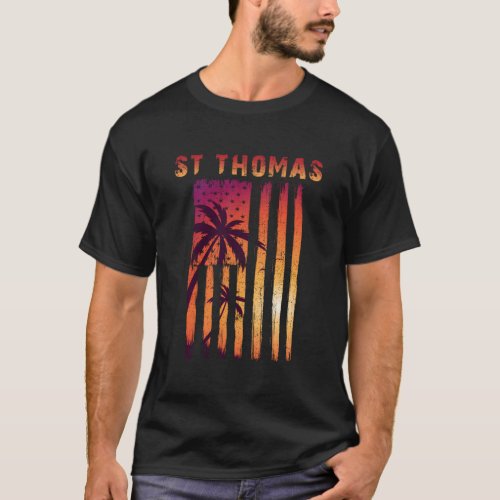 St Thomas Us Virgin Islands Patriotic Flag T_Shirt