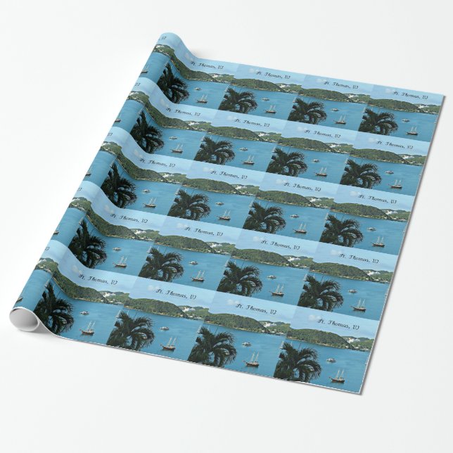 St. Thomas, VI Wrapping Paper (Unrolled)