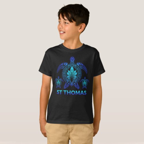 St Thomas Virgin Islands Blue Sea Turtle Souvenirs T_Shirt