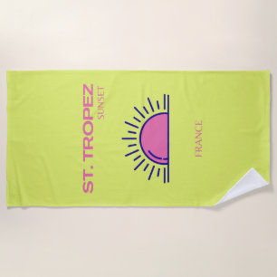 St Tropez, Preppy, Green Beach Towel