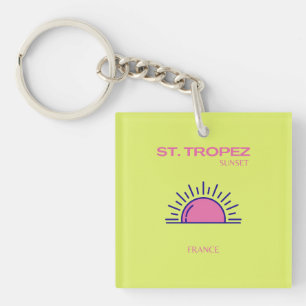 St Tropez, Preppy, Green Keychain