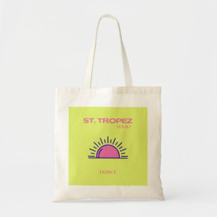 St Tropez, Preppy, Green Tote Bag