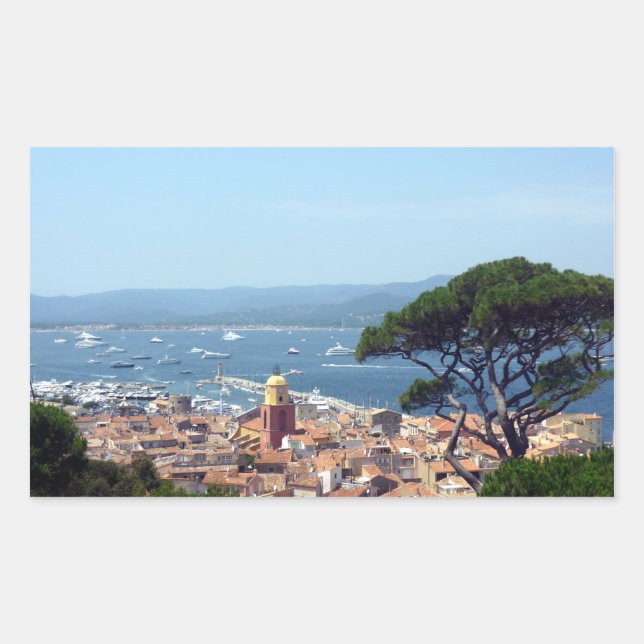 st tropez view rectangular sticker (Front)