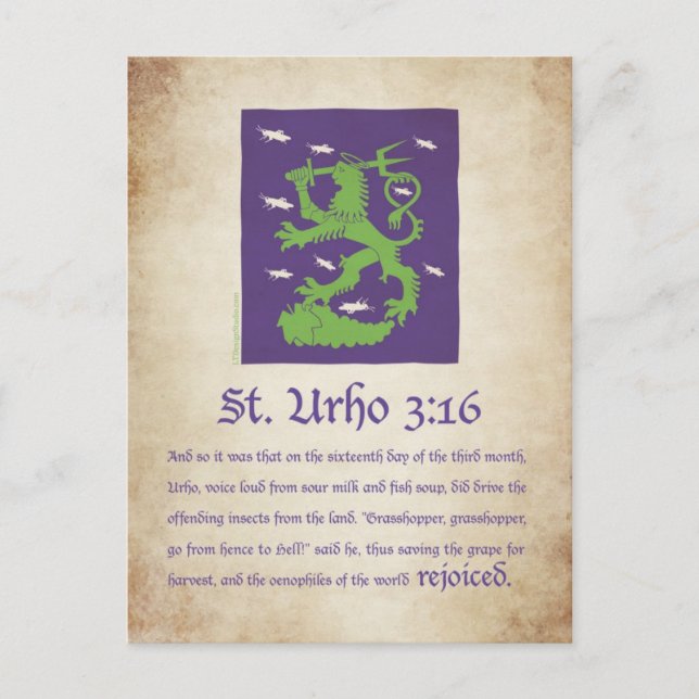 St. Urho 3:16 - Postcard (Front)