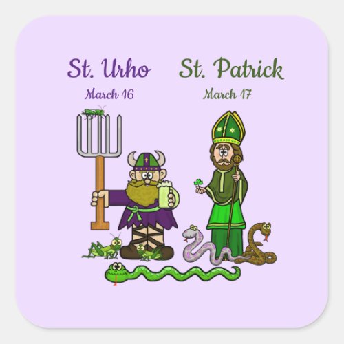 St Urho and St Patrick Stickers