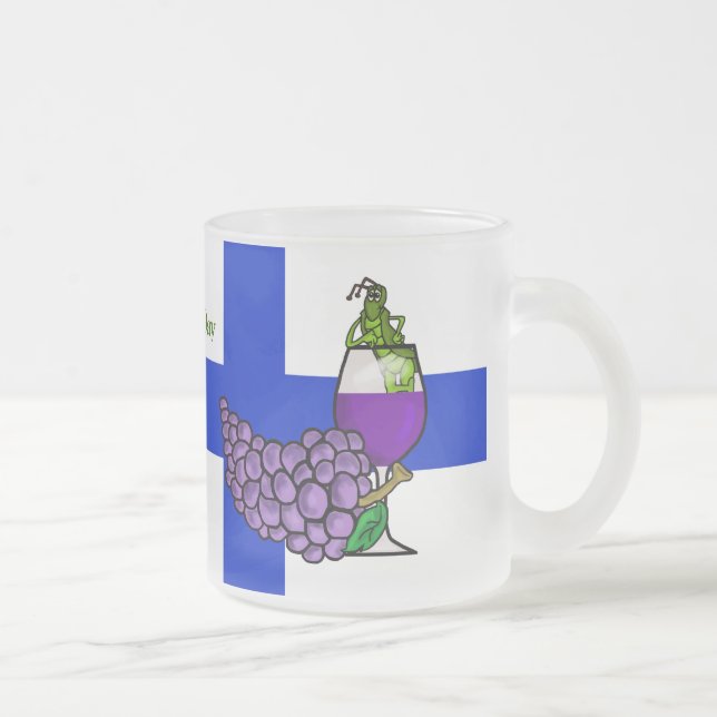 St. Urho Beer Mug Grasshopper in Wine Glass (Right)