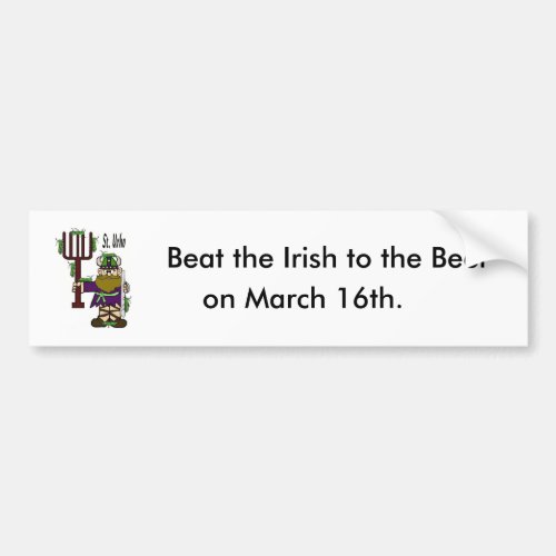 St Urho Bumper Sticker  Beat Irish To The Beer