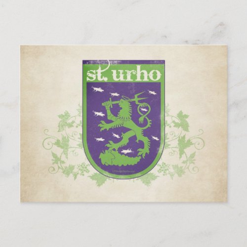 St Urho Coat of Arms _ Postcard
