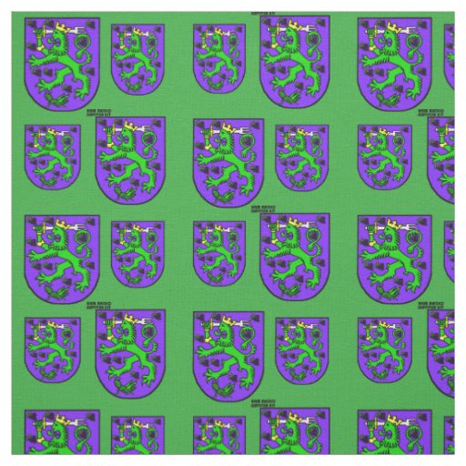 St. Urho Coat of Arms Purple Green Fabric