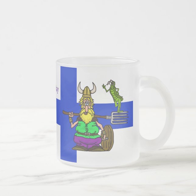 St. Urho Finnish Flag Peace Grasshopper Beer Mug (Right)