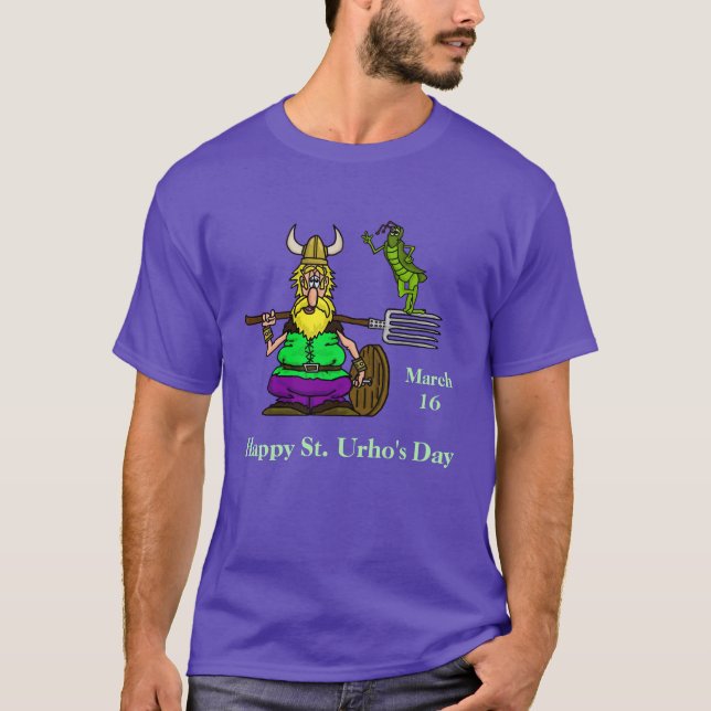 St. Urho T-shirt with Peace Grasshopper (Front)