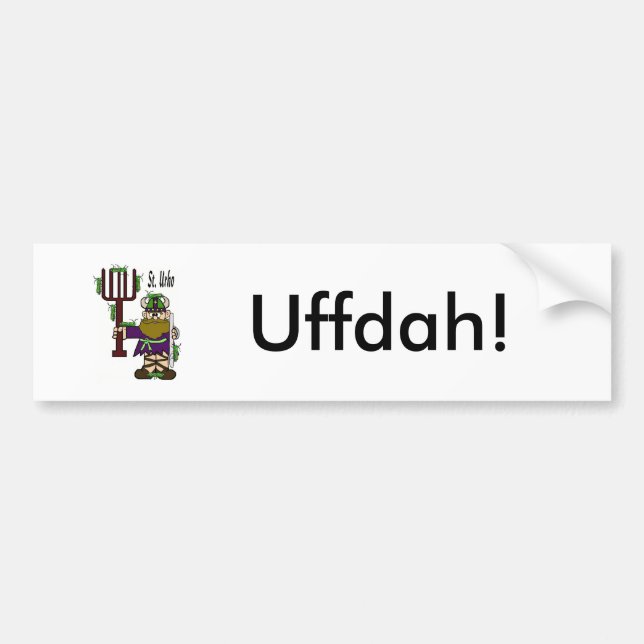 St. Urho "Uffdah" Bumper Sticker (Front)