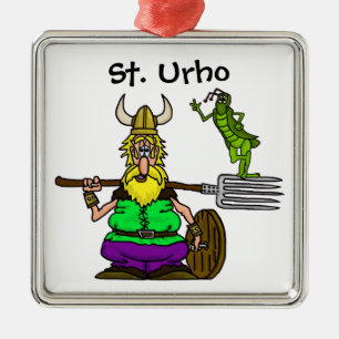 St. Urho with Peace Grasshopper Christmas Ornament