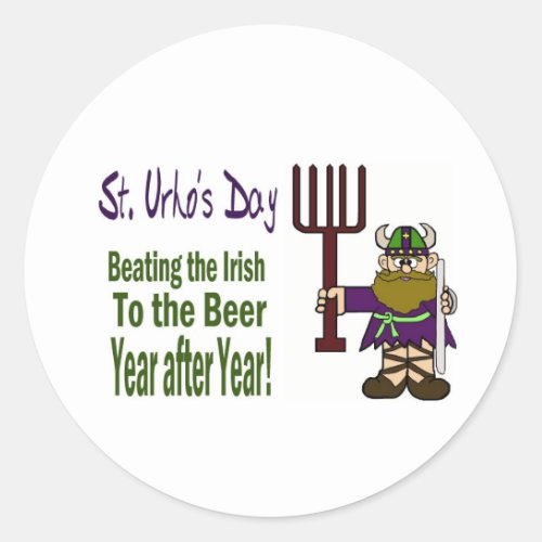 St Urhos Day _ Beating the Irish Stickers