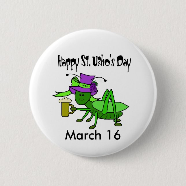 St. Urho's Day Button (Front)