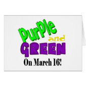 St. Urho's Day Purple and Green Card Customize It (Front Horizontal)