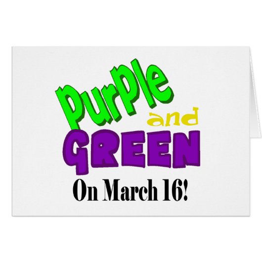 St. Urho's Day Purple and Green Card Customize It (Front Horizontal)