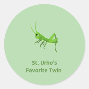 St. Urho's Favorite Twin Classic Round Sticker