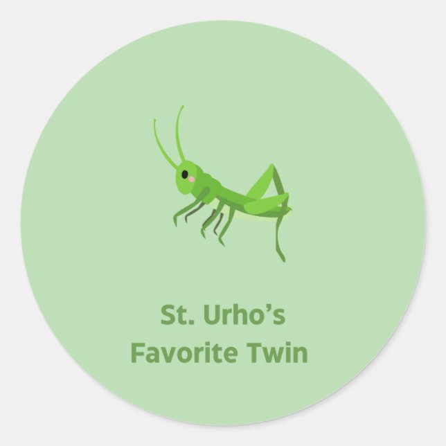 St. Urho's Favorite Twin Classic Round Sticker (Front)
