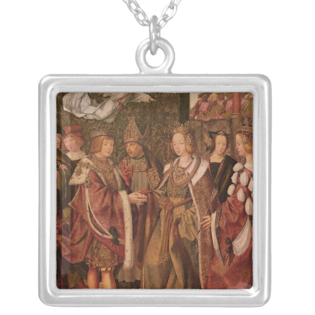 St. Ursula and Prince Etherius Silver Plated Necklace (Front)