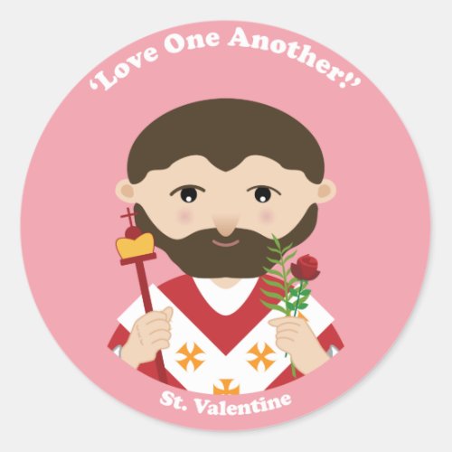 St Valentine Classic Round Sticker