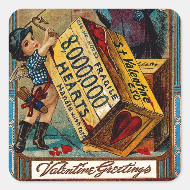 St. Valentine Crate Square Sticker (Front)