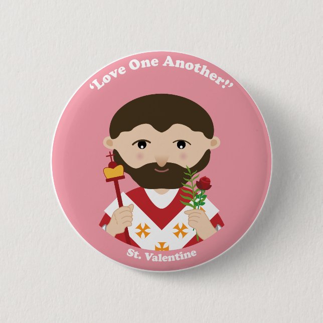 St. Valentine Pinback Button (Front)