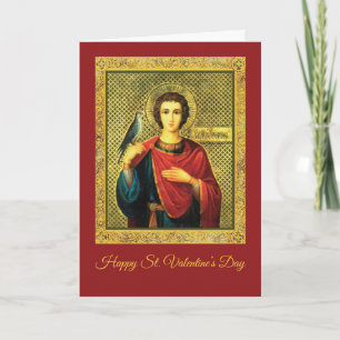 St. Valentine with Bird Holiday Card