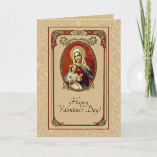 St. Valentine's Day Blessed Virgin Mary & Jesus Card