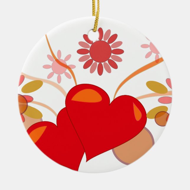 St. Valentine's day Ceramic Ornament (Front)