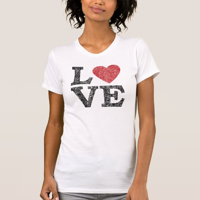 St Valentines Day LOVE with heart T-Shirt (Front)