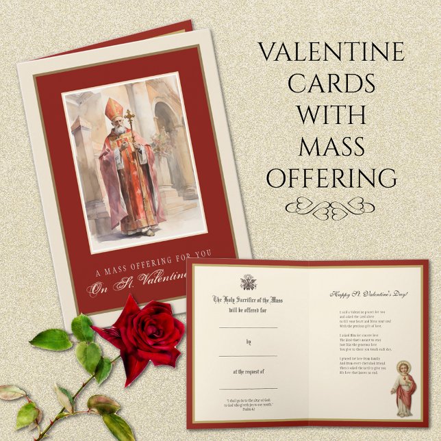 St. Valentine's Day Mass Offering Prayer Card (THE PERFECT GIFT FOR VALENTINE'S DAY!)