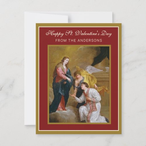 St Valentines Day Religious Poem Prayer  Card