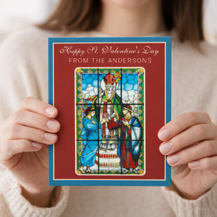 St. Valentines Day Religious Poem Prayer  Card